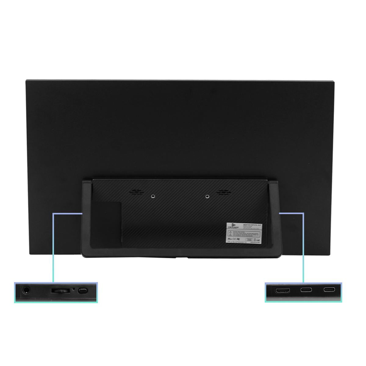 Monitor Portátil 18,5’’ Gamer FHD Grasep 100Hz IPS USB-C Mini HDMI Segunda Tela Notebook - D-TELA07