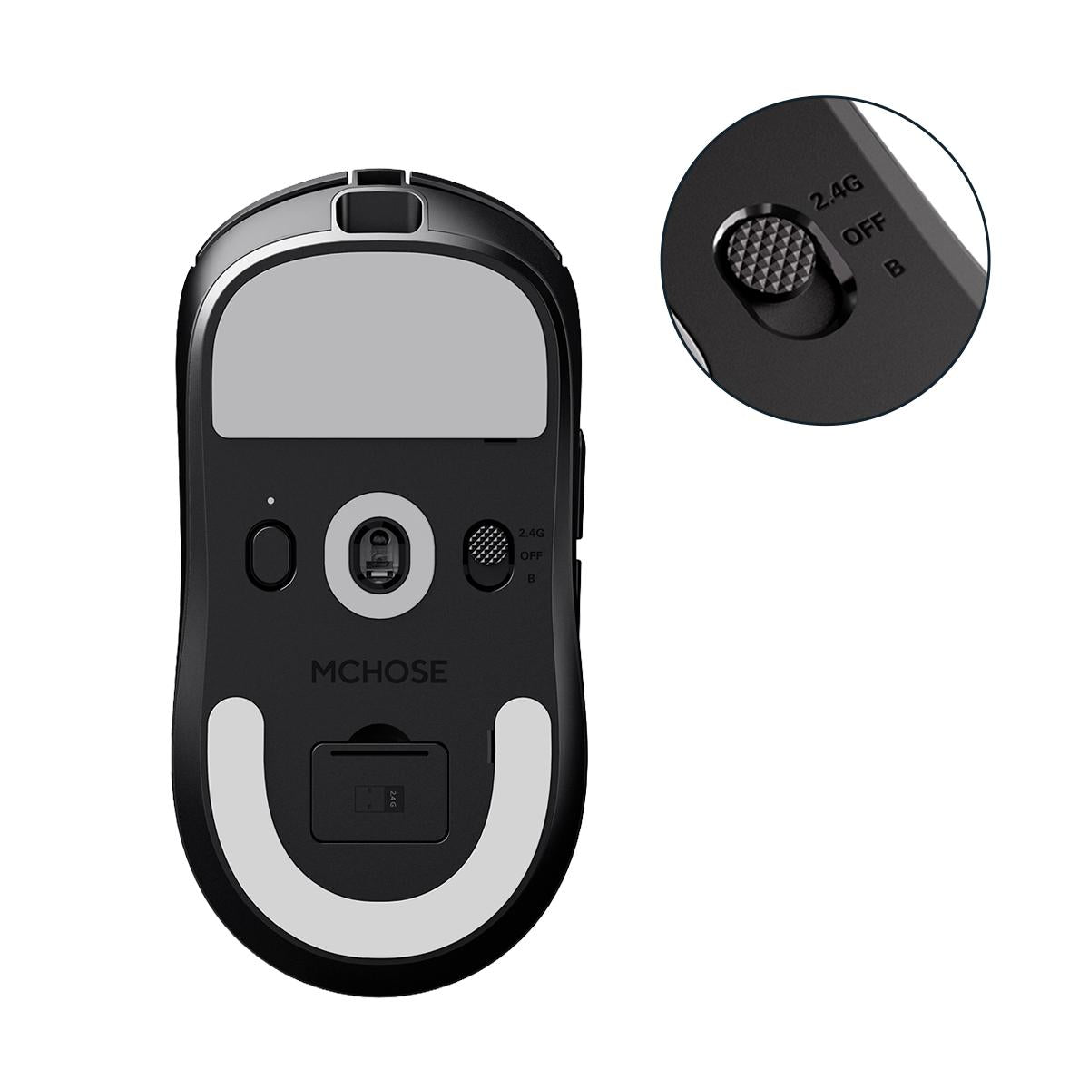 Mouse Gamer MCHOSE A7V2 Ultra Preto 59g Sensor PAW3950