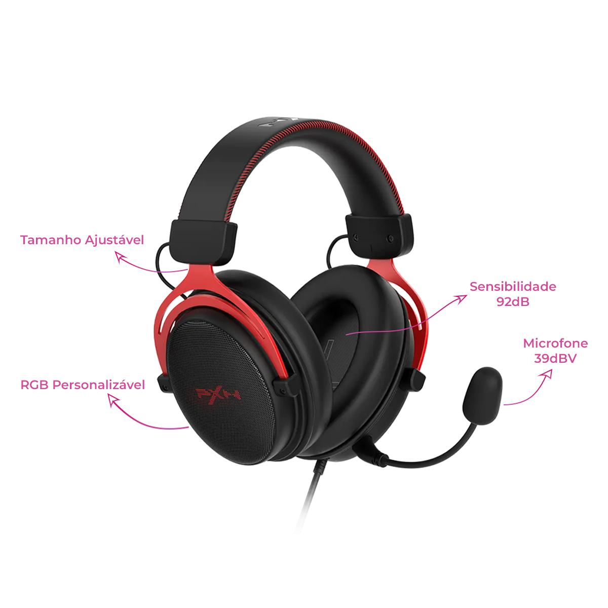Headset Gaming Konlin II PXN Modo 7.1 RGB Microfone Removível - PXN-KONLIN-II