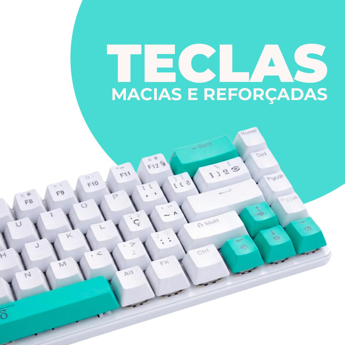 Teclado Mecânico Gamer RGB 68 Teclas Compacto Silencioso Com Cabo Removível - DELTA-TM0691B-VD