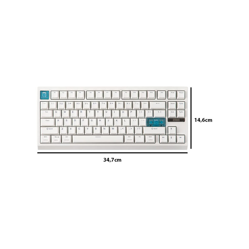 Teclado Gamer EPOMAKER G84 HE 80% Switches Magnéticos Creamy Jade Conexão Tri-Mode