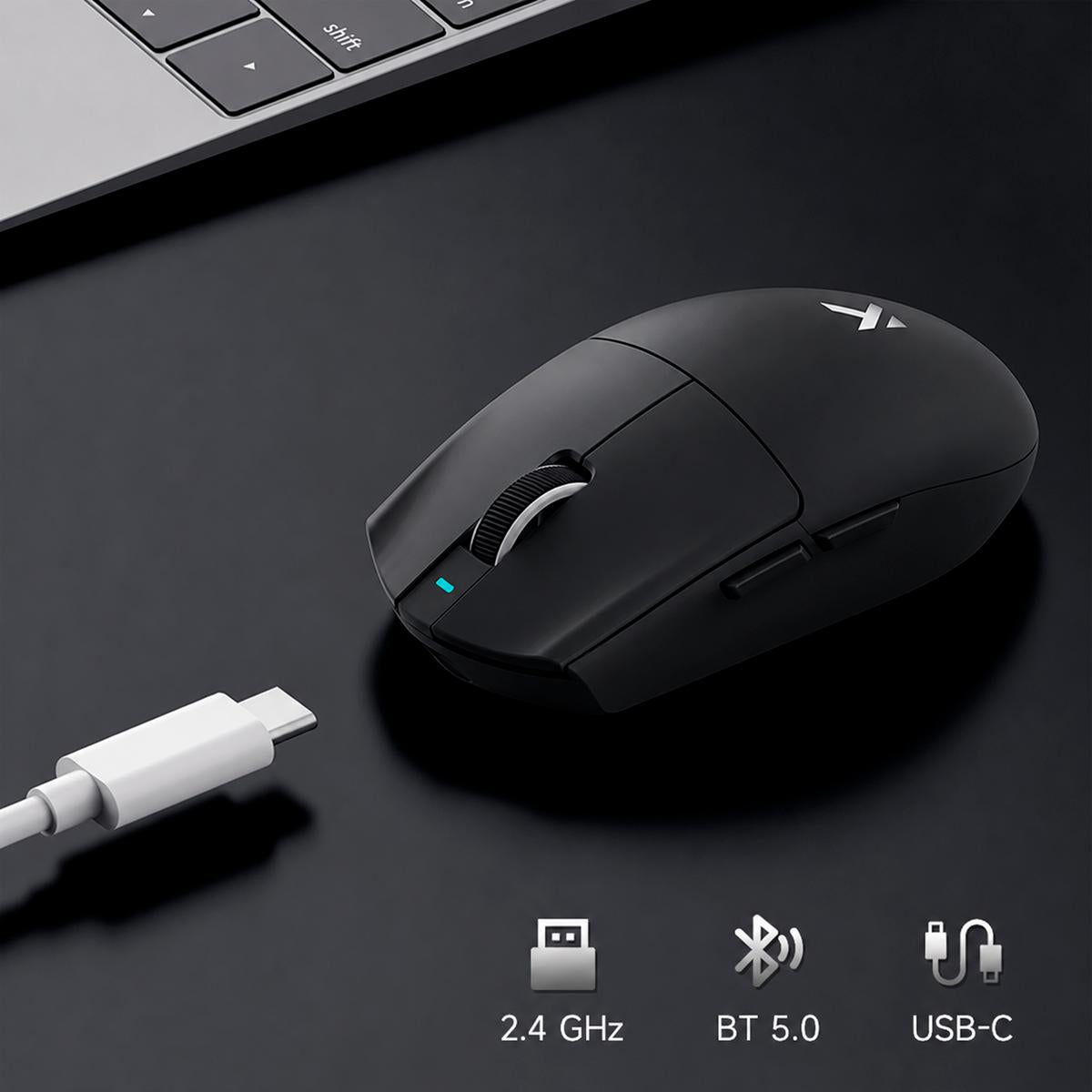 Mouse Sem Fio MCHOSE G3 V2 com Polling Rate de 1000Hz e Conexão Tri-Mode