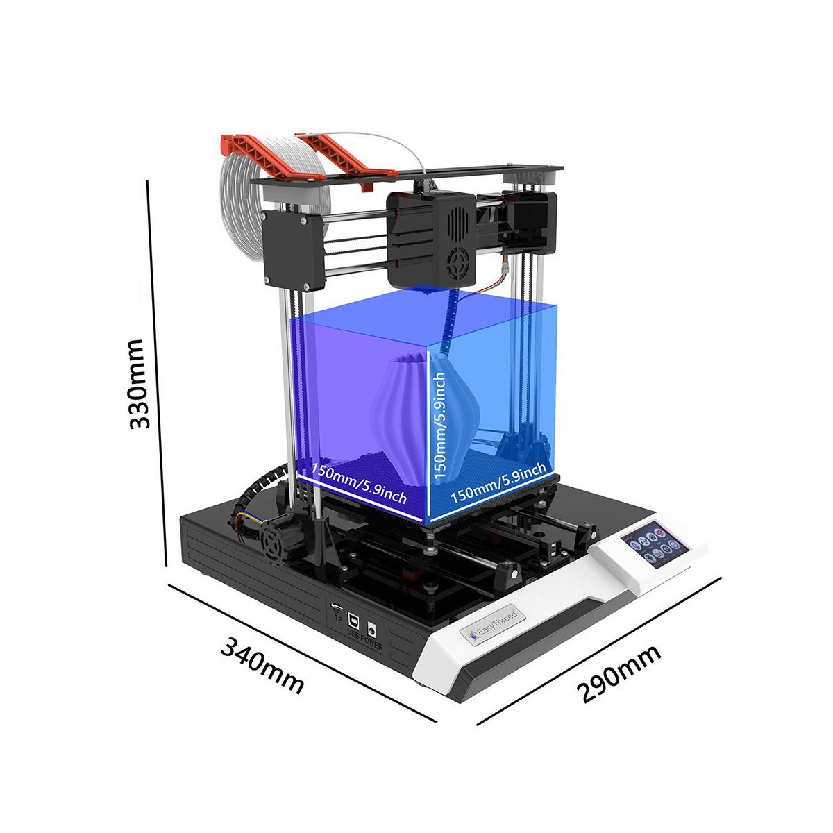 Impressora 3D K8 Plus Easythreed Silenciosa Compacta FDM PLA/TPU Estudante Iniciante 150x150mm - ED-K8PLUS