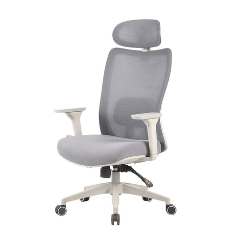 Cadeira Ergonômica Elements Astra Pro Branca Cinza Conforto Premium para Home Office - ELEM-71467