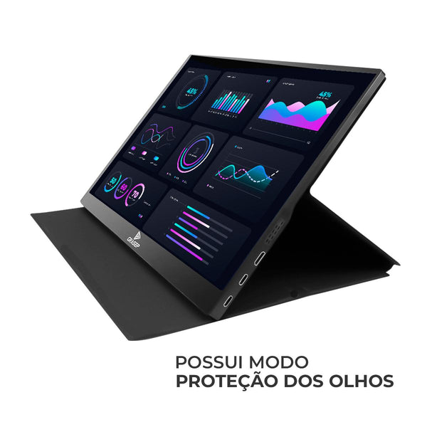 Monitor Portátil 15’’ Full HD Grasep IPS 60Hz USB-C/ Mini HDMI Ultraleve para Notebook e Celular - D-TELA1