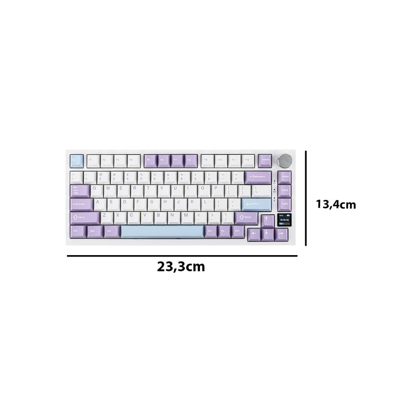 Teclado Gamer Ajazz AK820 Pro Keycaps PBT Double-Shot OEM Triplo Modo USB-C NKRO