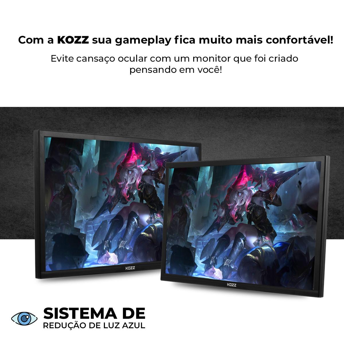 Monitor Gamer 19 Pol 60Hz 5ms HDMI VGA Redução de Luz Azul - KZ-M1900