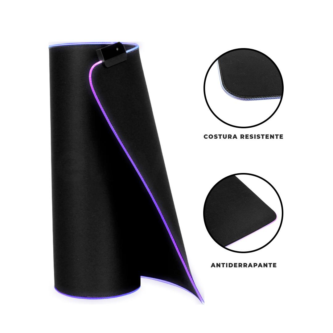Mousepad Gamer LED RGB 90x40cm Aitek Iluminado 7 Cores Antiderrapante USB - DELTA-P9040