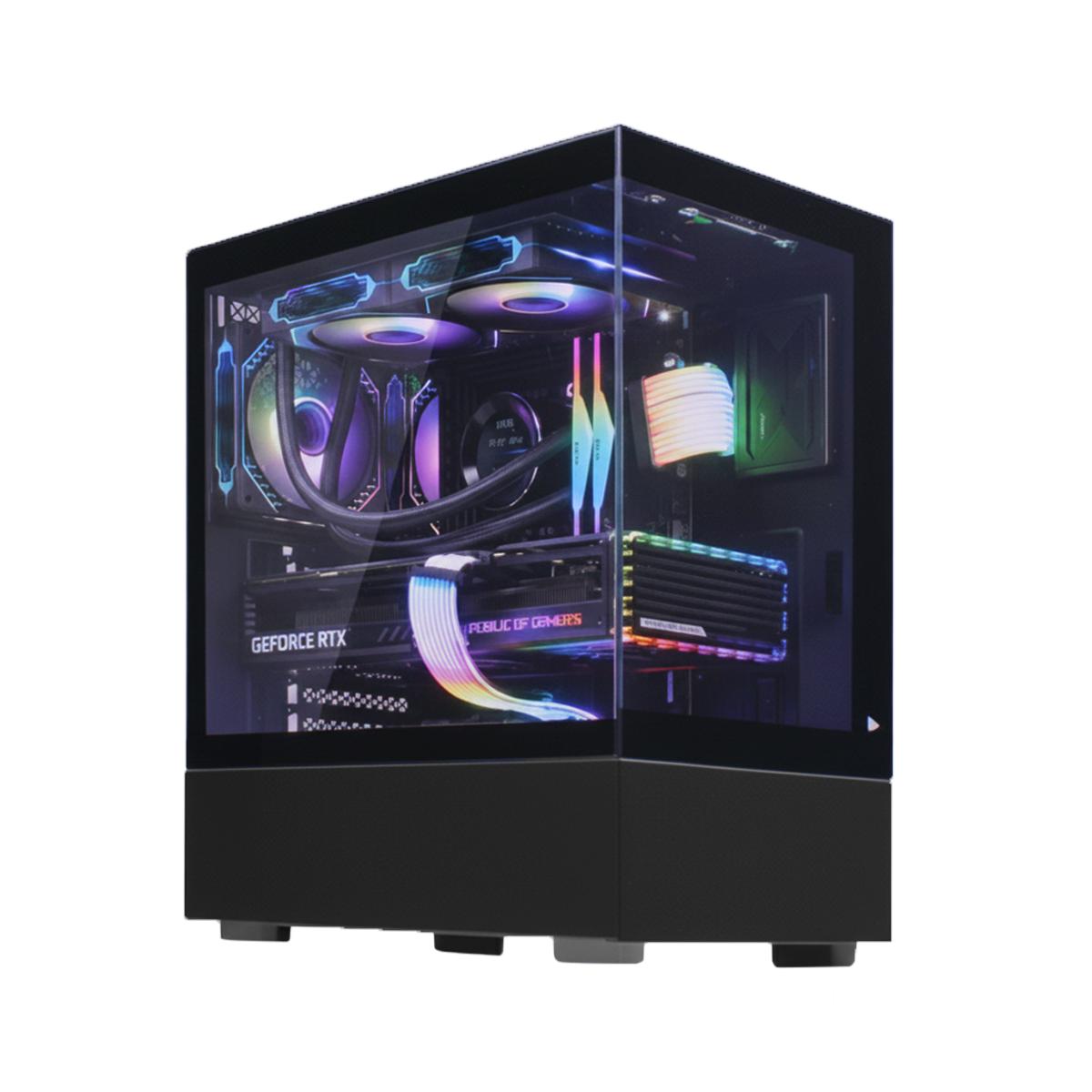 Gabinete Gamer RGB Grasep com 3 Fans Inclusos Suporte Water Cooler 240mm e Lateral de Vidro Compatível ATX/M-ATX - D-ATX18