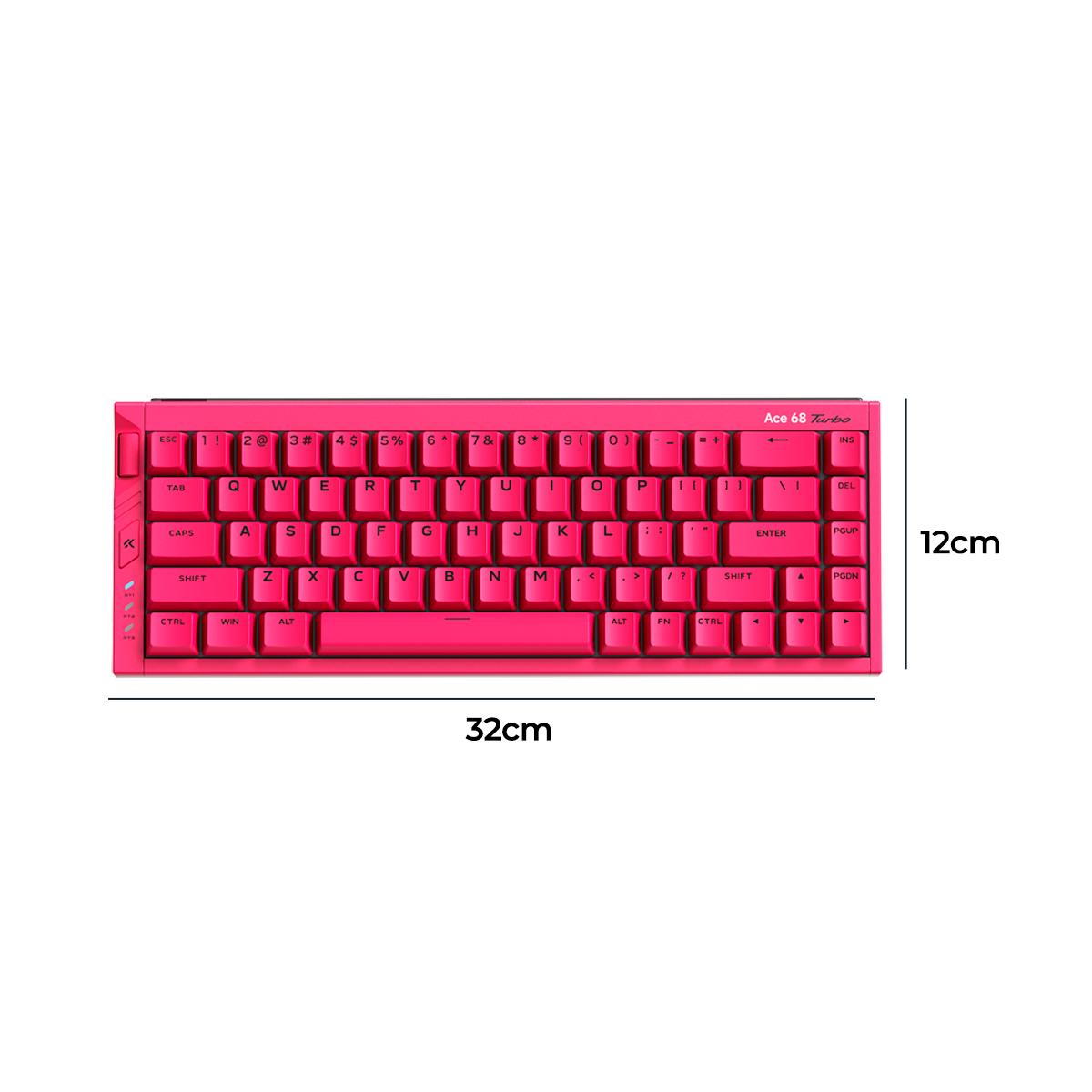 Teclado Gamer MCHOSE Ace 68 Turbo Rosa Hall Effect 65% Light Bar Dinâmico