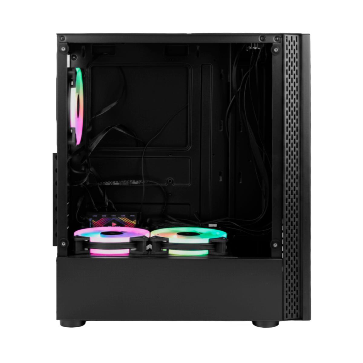 Gabinete Gamer Mid Tower Grasep RGB 3 Fans Vidro Temperado USB 3.0 - D-ATX13