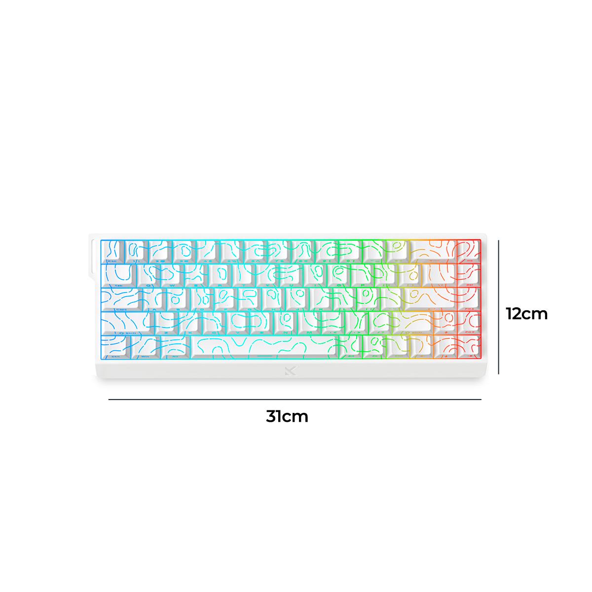Teclado Gamer MCHOSE Ace 68 Branco Hall Effect 65% Switch Ice Rhino Iluminação RGB