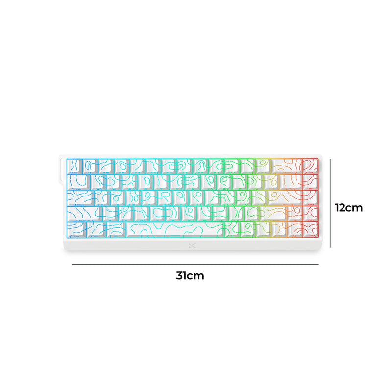 Teclado Gamer MCHOSE Ace 68 White Topographic Gasket SOCD e Calibração Dinâmica 2.0