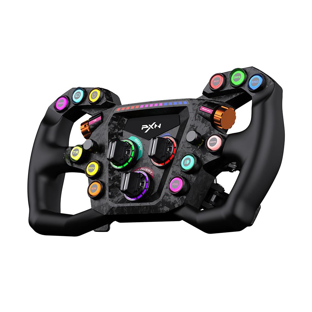 Volante Gamer PXN GT One Alta Performance para Simuladores Iluminação RGB - PXN-WGTL-GT-ONE