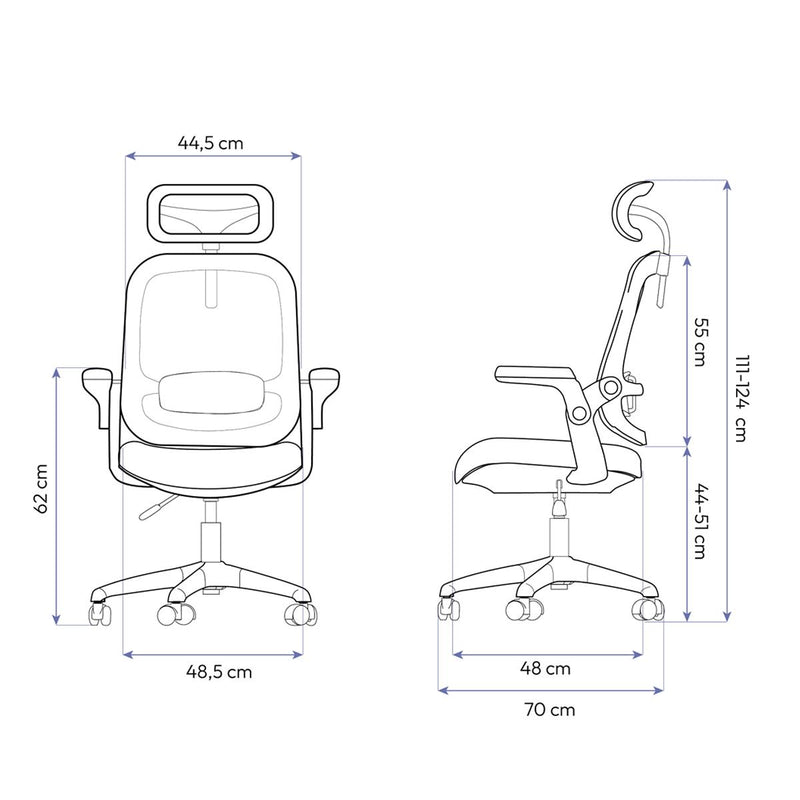 Cadeira Ergonômica Elements Astra Cinza e Branca Premium para Home Office Moderno - ELEM-70040