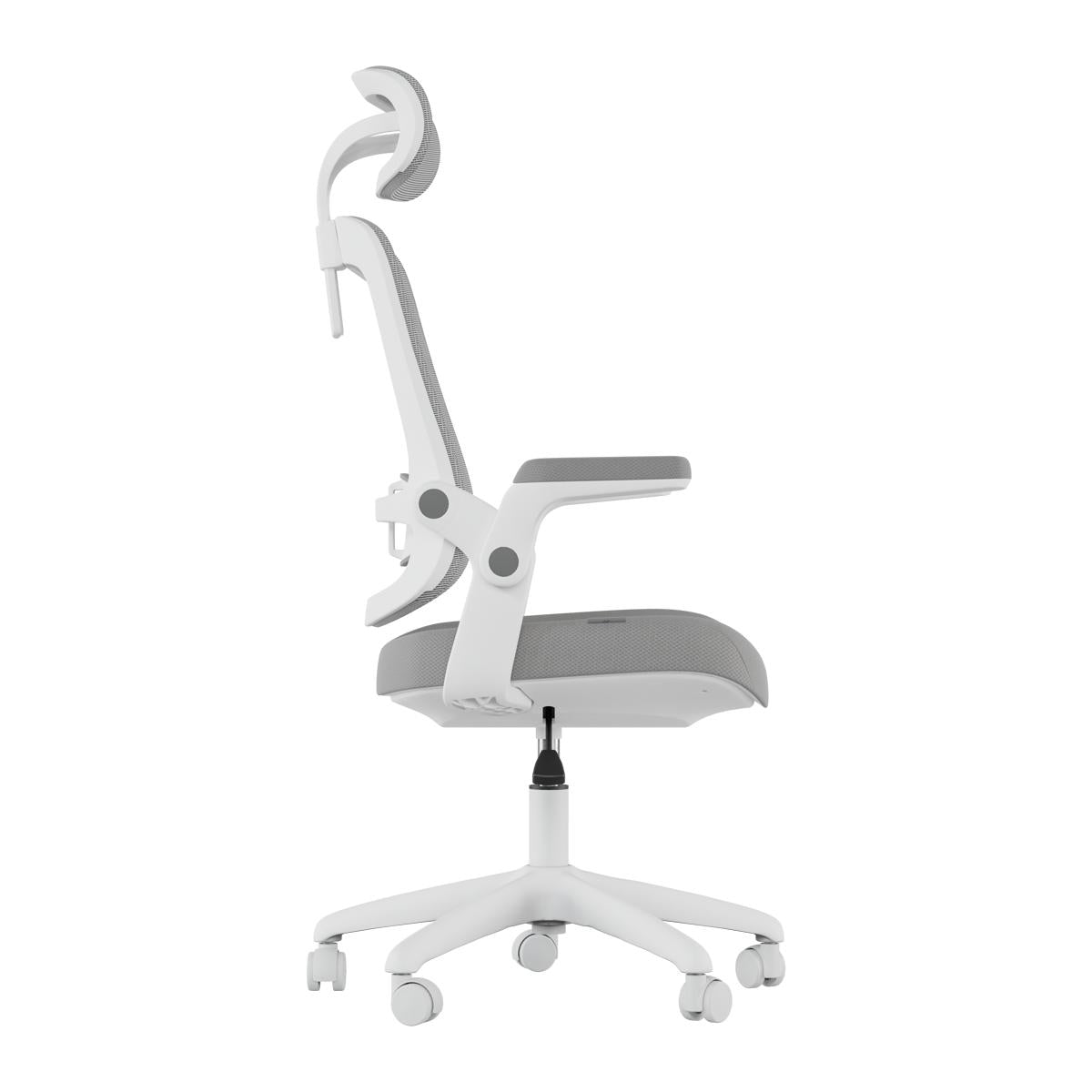 Cadeira Ergonômica Elements Astra Cinza e Branca Premium para Home Office Moderno - ELEM-70040