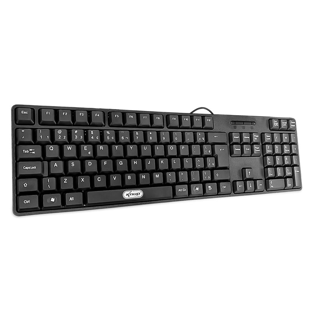 Teclado USB ABNT2 Silencioso Com Fio Knup Plug And Play Para PC E Notebook - KP-2044
