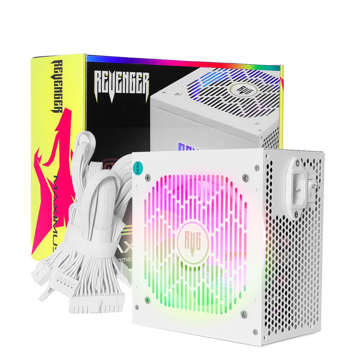 Fonte ATX Gamer 550W RGB 80 Plus Bronze Revenger Bivolt Silenciosa PFC Ativo para PC de Alto Desempenho - FO-MAX04RGB