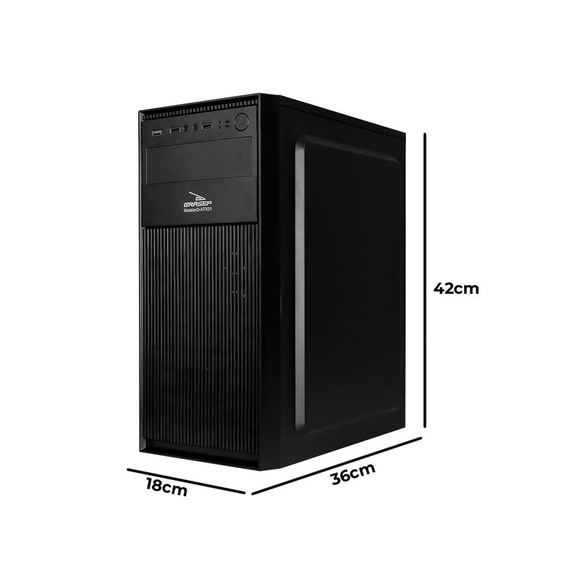 Gabinete PC Grasep Office Desktop ATX/Micro/Mini Organização e Refrigeração Eficiente USB 3.0 - D-ATX01