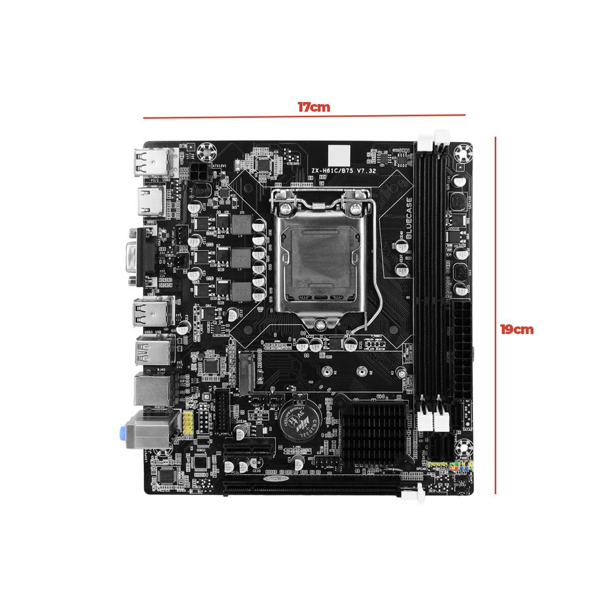Placa Mãe Micro-ATX LGA1155 Bluecase com Suporte a 16GB DDR3, HDMI e USB 3.0 - BMBB75-D3HGU-M2