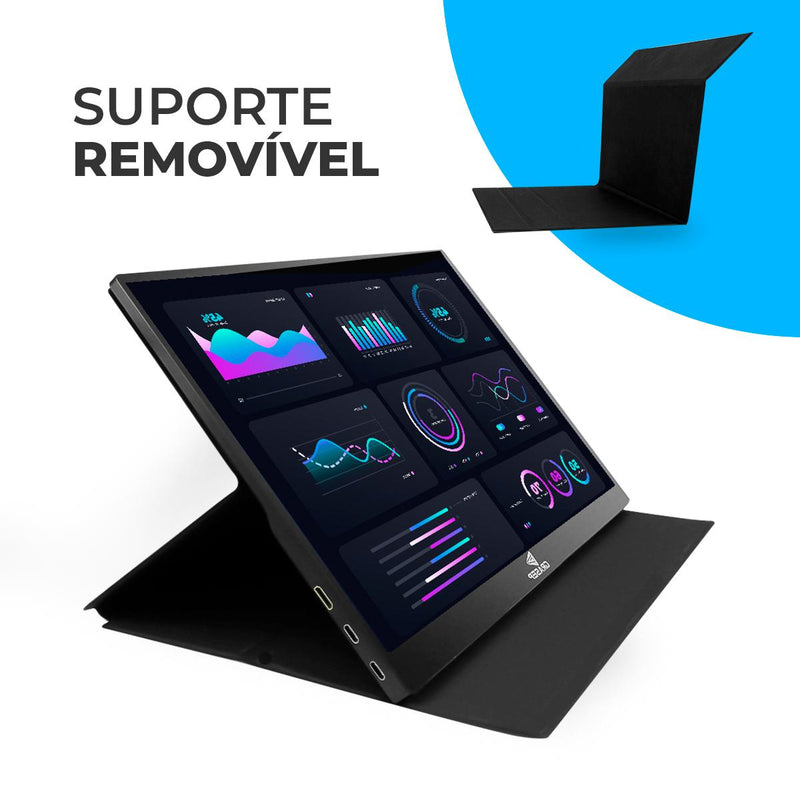 Monitor Portátil Touch 15,6’’ Full HD Grasep IPS USB-C/ Mini HDMI Ultraleve para Notebook Celular - D-TELA3