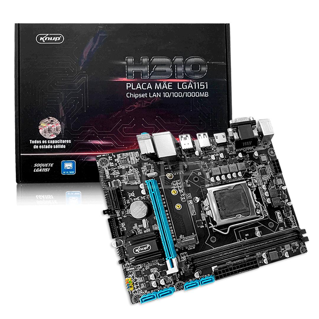 Placa Mãe LGA1151 H310 DDR4 Knup Micro-ATX Compatível com Intel i3 i5 i7 - KP-H310