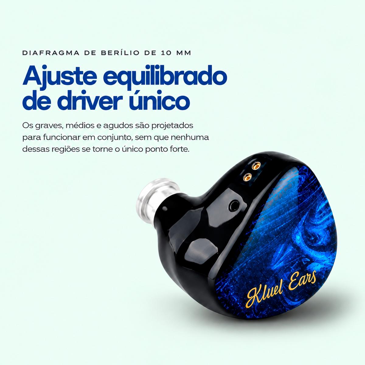 Fone In Ear Kiwi Cadenza com Concha em Resina Médica Leve e Ergonômica