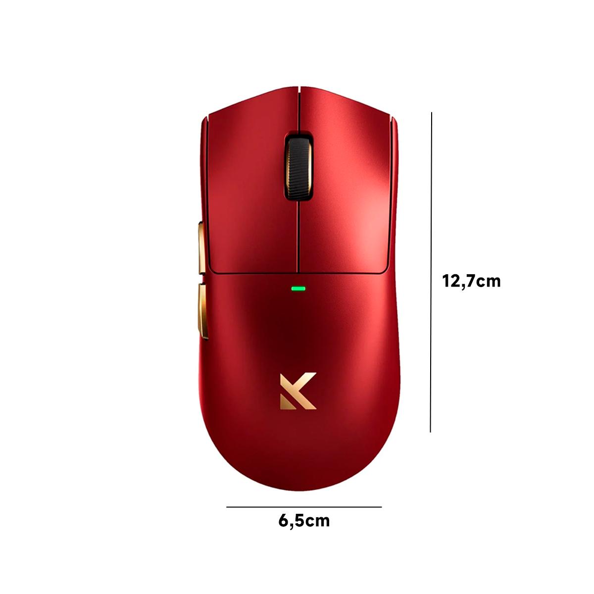 Mouse Gamer MCHOSE K7 Ultra Vermelho 59g Sensor PAW3950 Dock Magnética