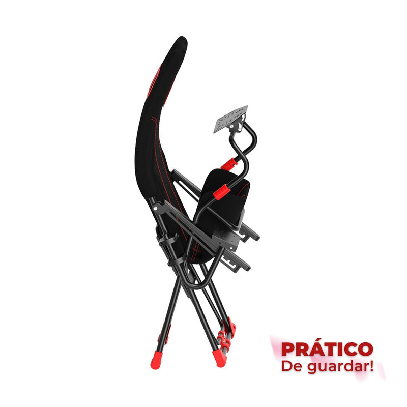 Cockpit Gamer Dobrável Kozz com Assento Ergonômico Estrutura Metálica Reforçada para Simulador Racing - KZ-CP01