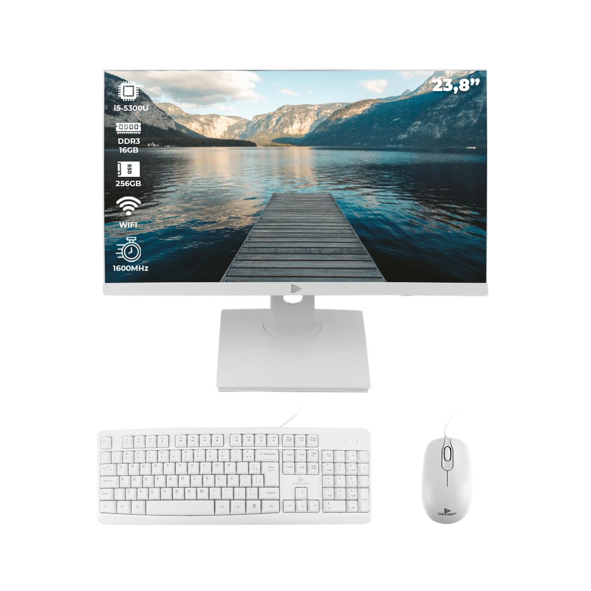 Computador All In One 23,8’’ Grasep Intel I5 DDR3 16GB Webcam Wi-Fi - D-AI16