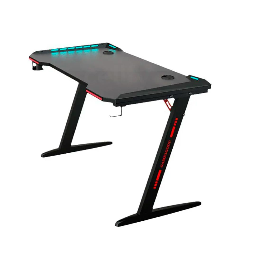Mesa Gaming RGB 120cm Aitek com Porta Copos e Suporte Headset Escrivaninha - DELTA-M1204Z