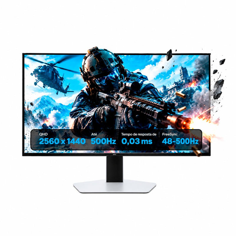Monitor OLED 27'’ QHD com Proteção Burn-in e Ajuste de Altura Vertical