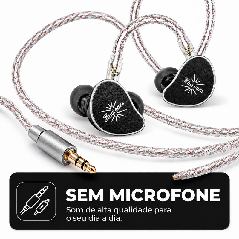 Fone In Ear  Kiwi Ears Belle Hi-Fi com Driver DLC 10mm e Cabo P2 Removível