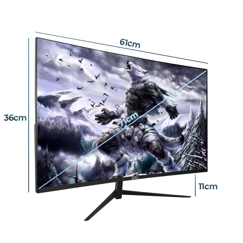 Monitor Gamer Curvo 27” Aitek Painel VA 180Hz 1ms HDMI DisplayPort G-Sync com Áudio Embutido - DELTA-M2722AC