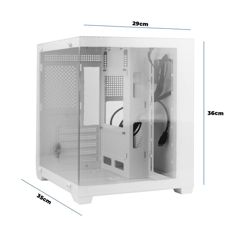 Gabinete Gamer Mini Tower Aitek Lateral Transparente, Suporte Water Cooler e 5 Slots - AGP-M33160B