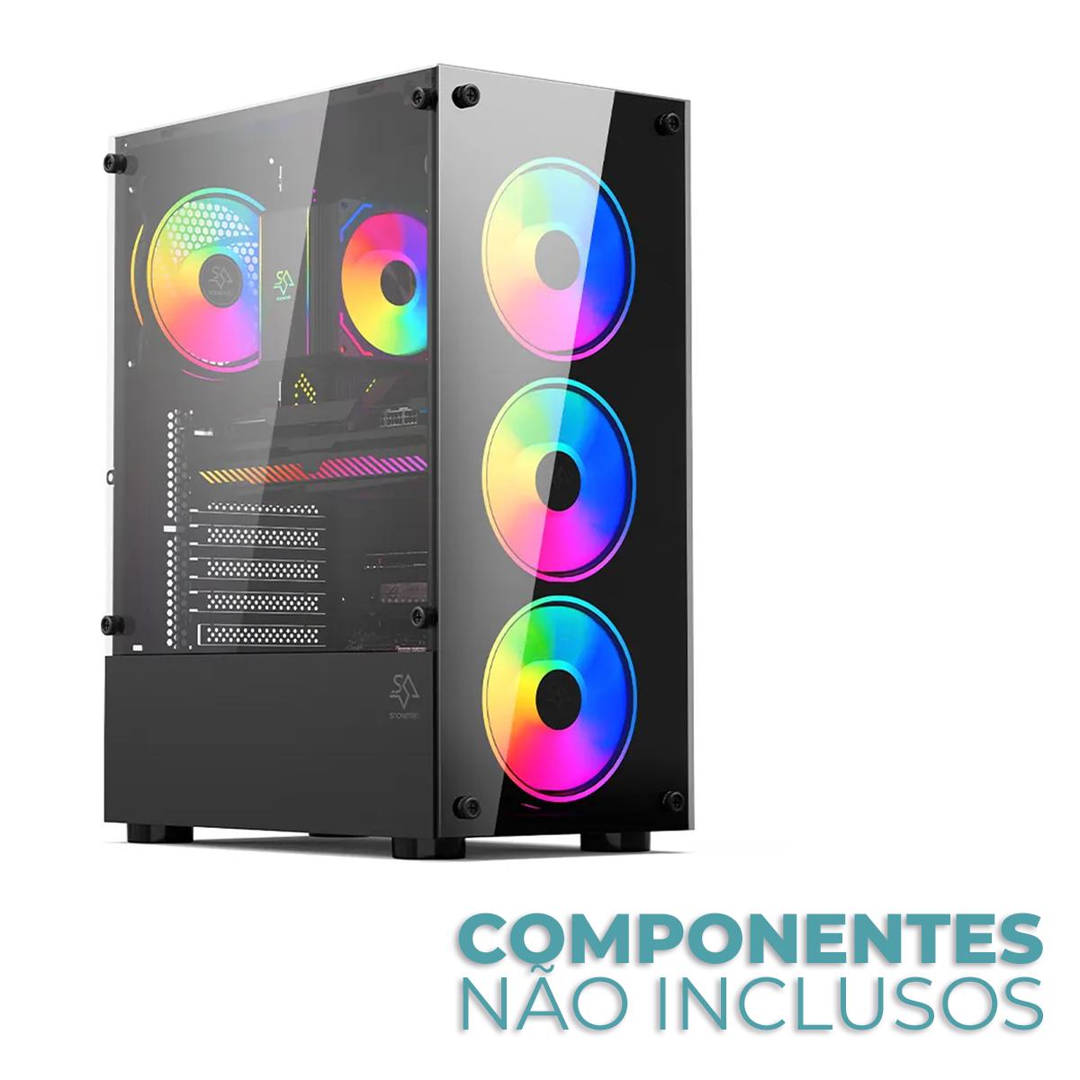 Gabinete Gamer Aitek ATX com 4 Fans LED RGB Entrada Áudio HD USB 3.0 - AGP-A31150C
