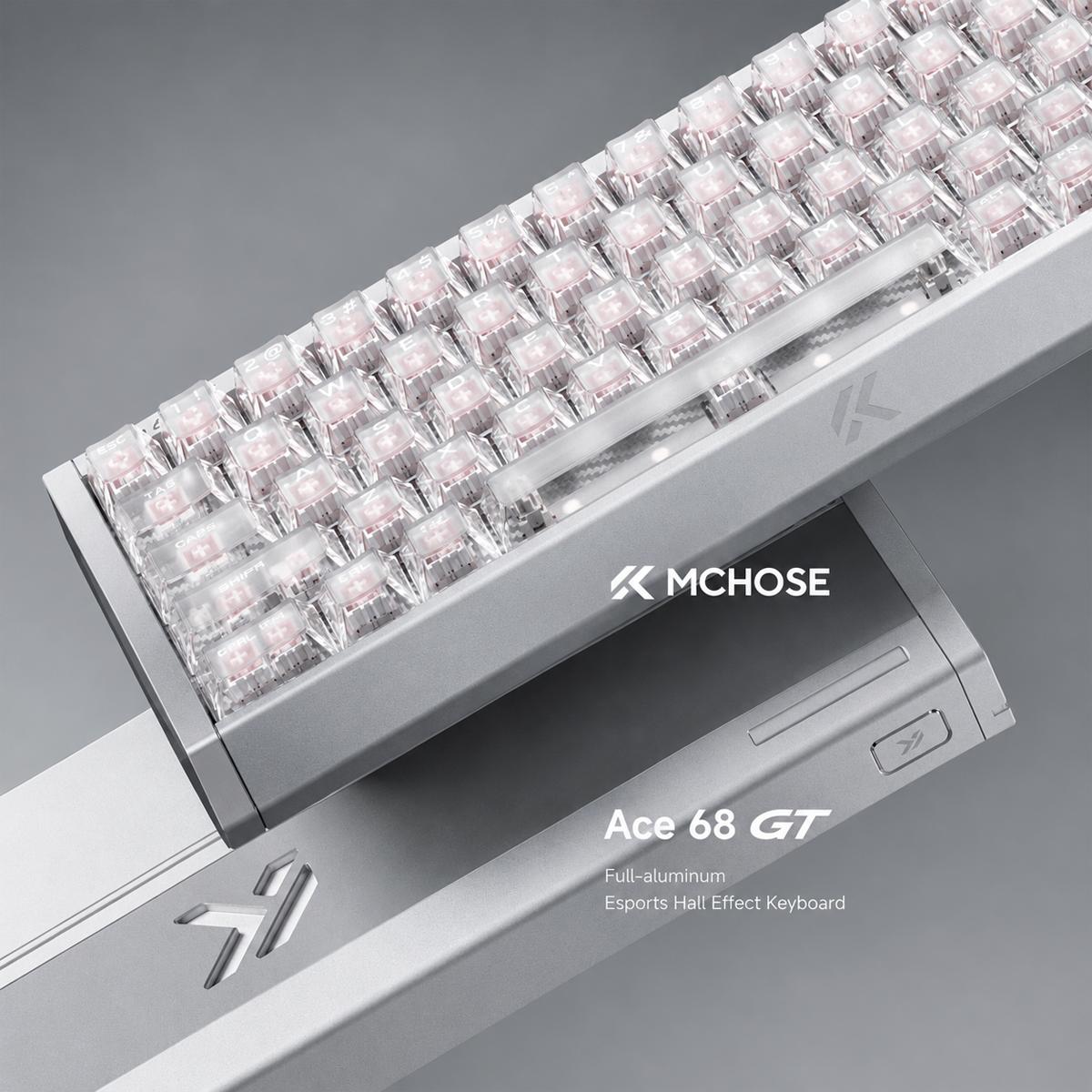 Teclado Hall Effect MCHOSE Ace68 GT com Atuação Ajustável Iluminação ARGB
