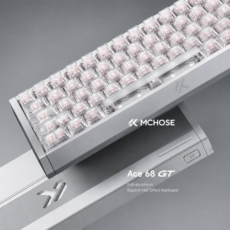 Teclado Hall Effect MCHOSE Ace68 GT com Atuação Ajustável Iluminação ARGB