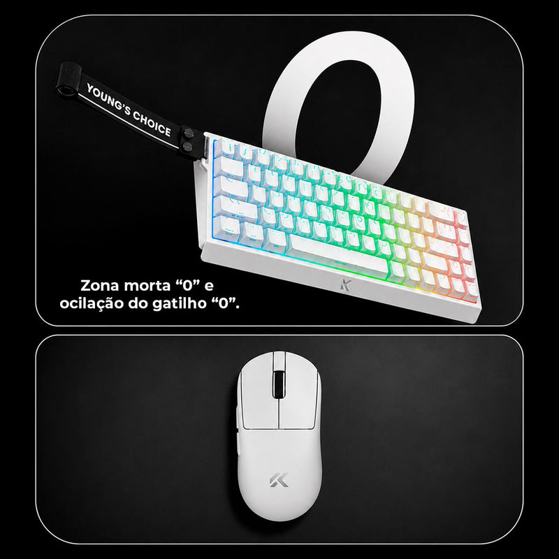 Kit Gamer MCHOSE Ace 68 e A7V2: Construção Gasket Mount e Mouse Tri-Modo