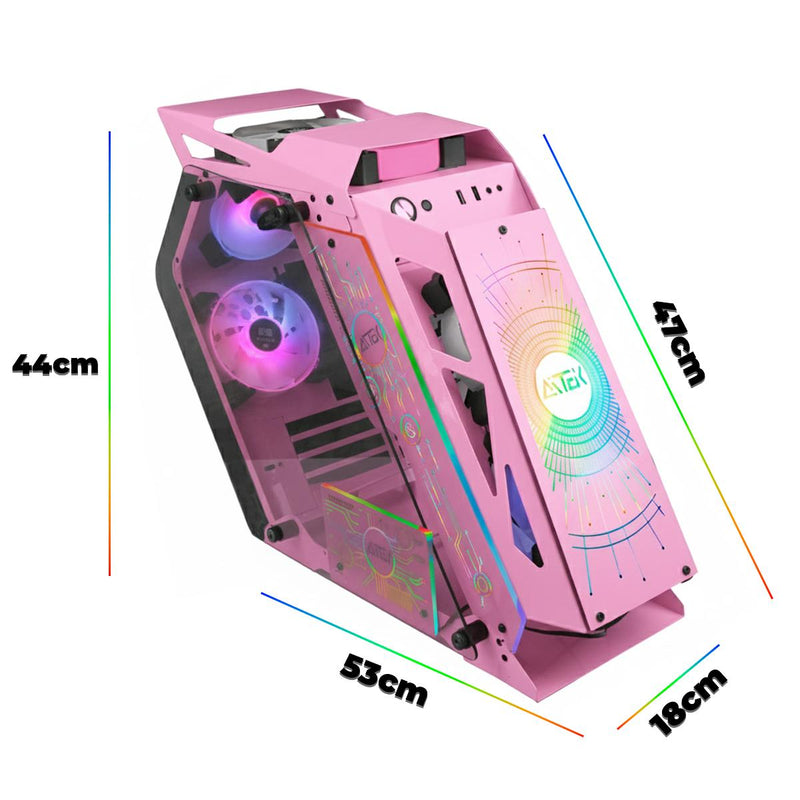 Gabinete Gamer Aitek Aquário com 6 Fans RGB Inclusas 3 Painéis Vidro Temperado ATX - AGP-M29165R