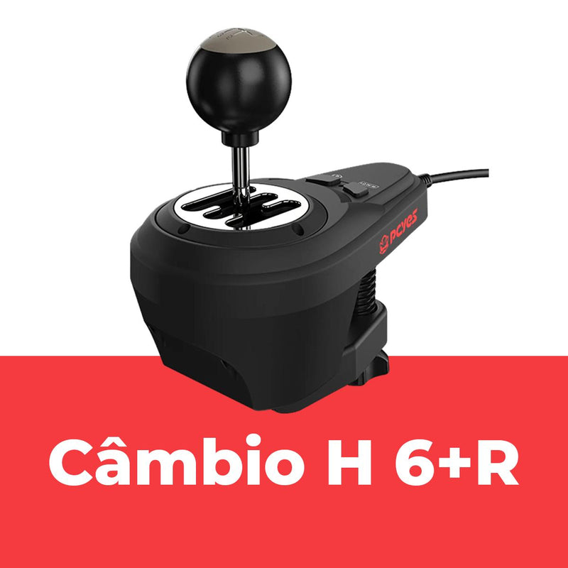 Kit Volante Gamer Pcyes W270 Force Feedback 3.2Nm + Pedal Embreagem, Acelerador e Freio