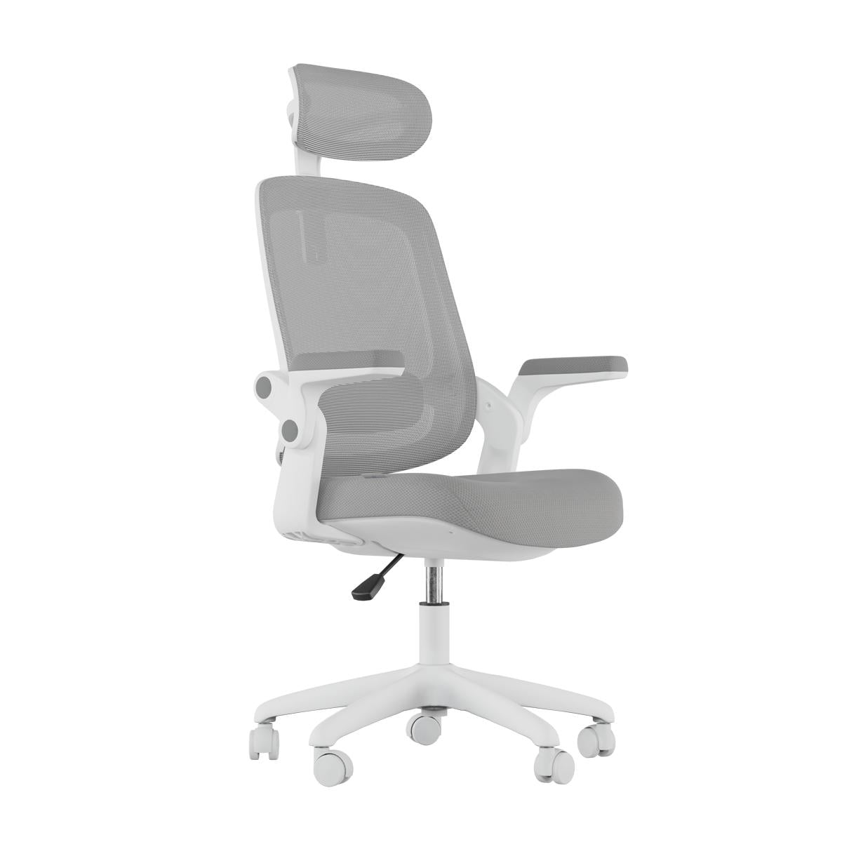 Cadeira Ergonômica Elements Astra Cinza e Branca Premium para Home Office Moderno - ELEM-70040