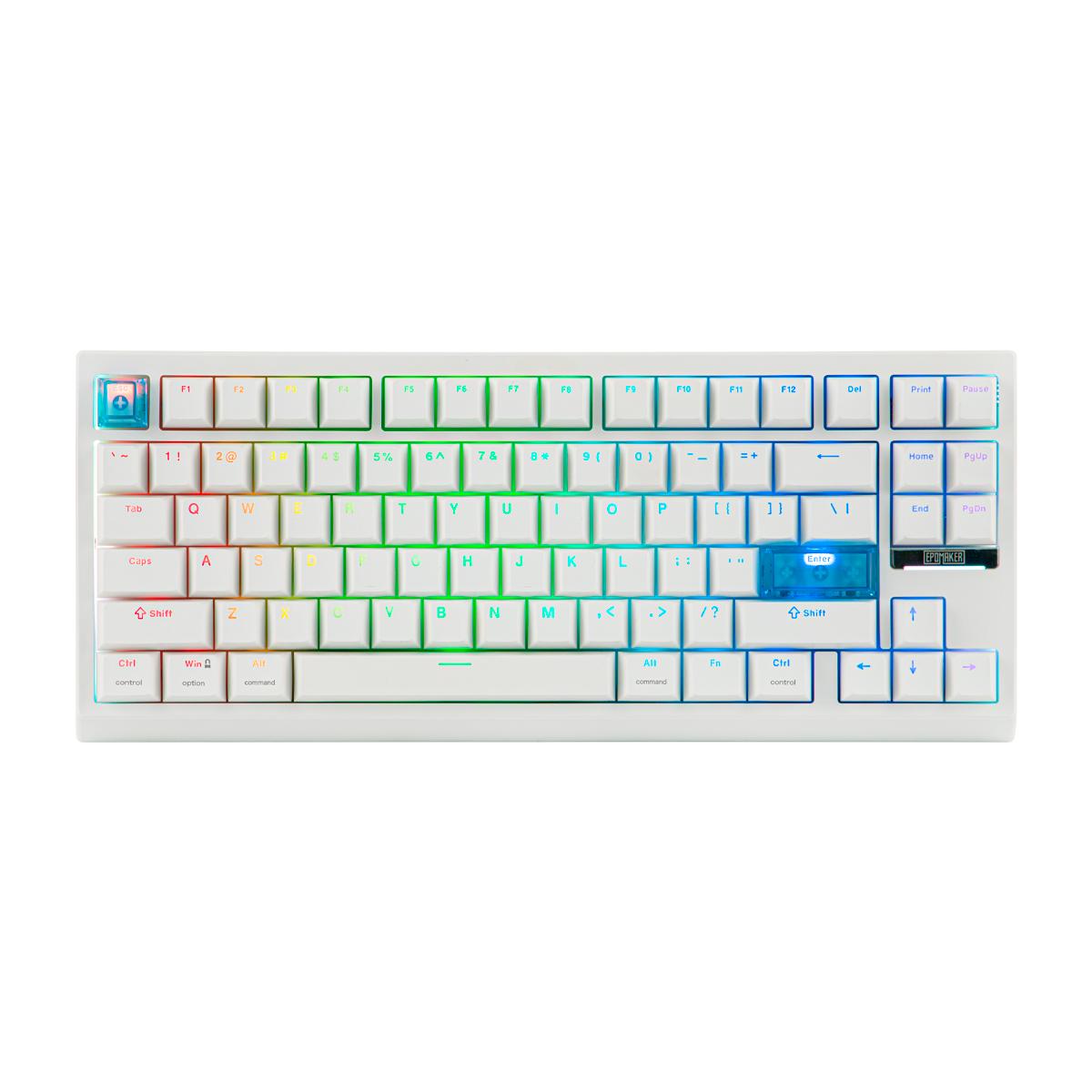 Teclado Gamer EPOMAKER G84 HE 80% Switches Magnéticos Creamy Jade Conexão Tri-Mode