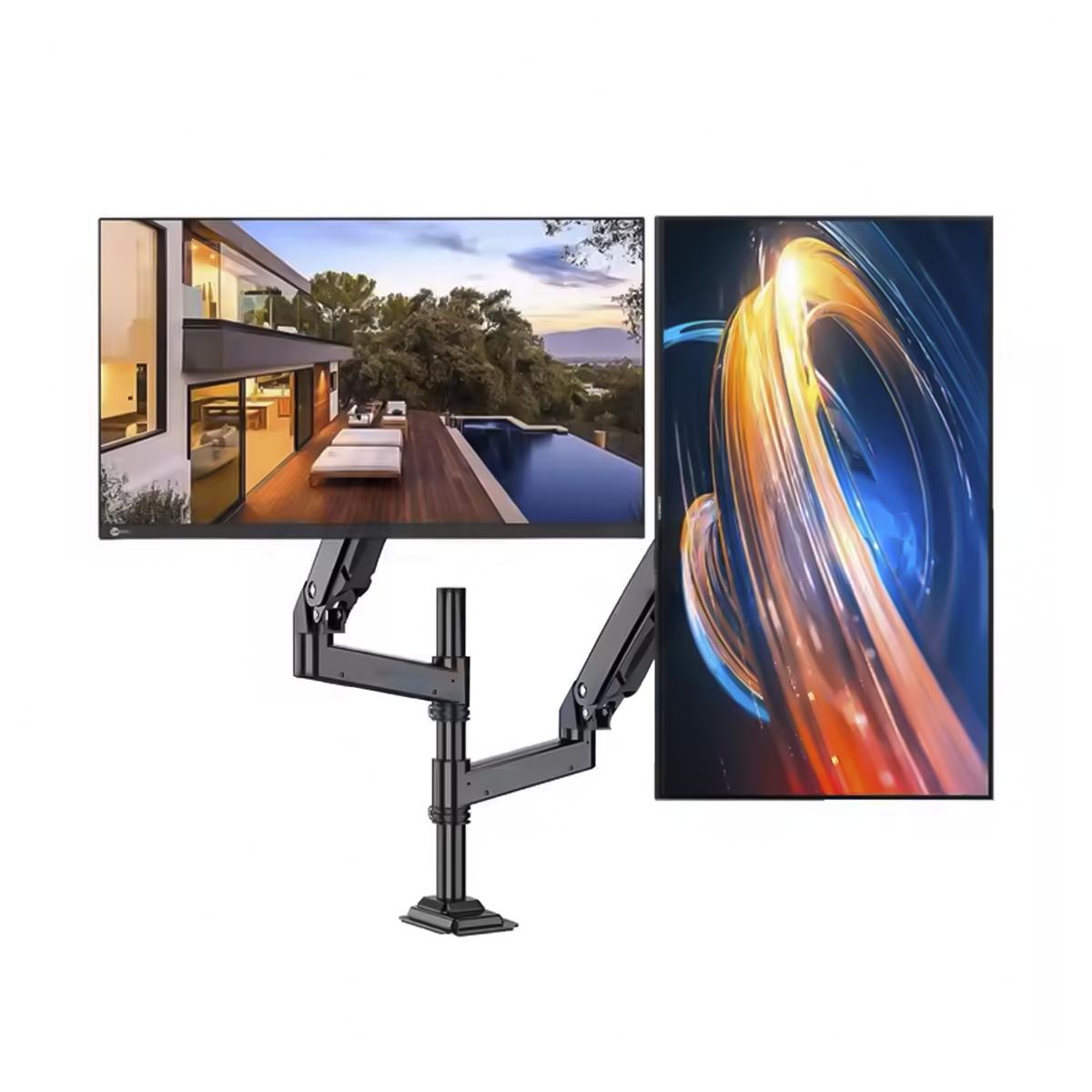 Suporte Duplo Articulado Para Monitores 17" a 27" Onistek Pistão a Gás e Ajuste Ergonômico - ON-F190