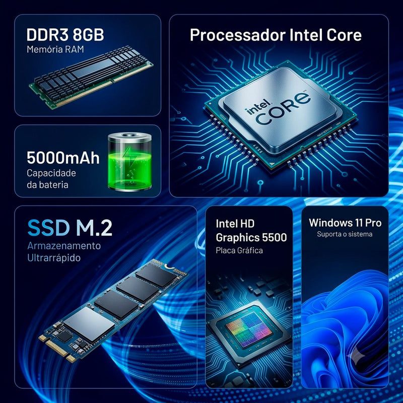 Notebook 15,6 Intel Core i7-5500U 8GB RAM SSD 512GB