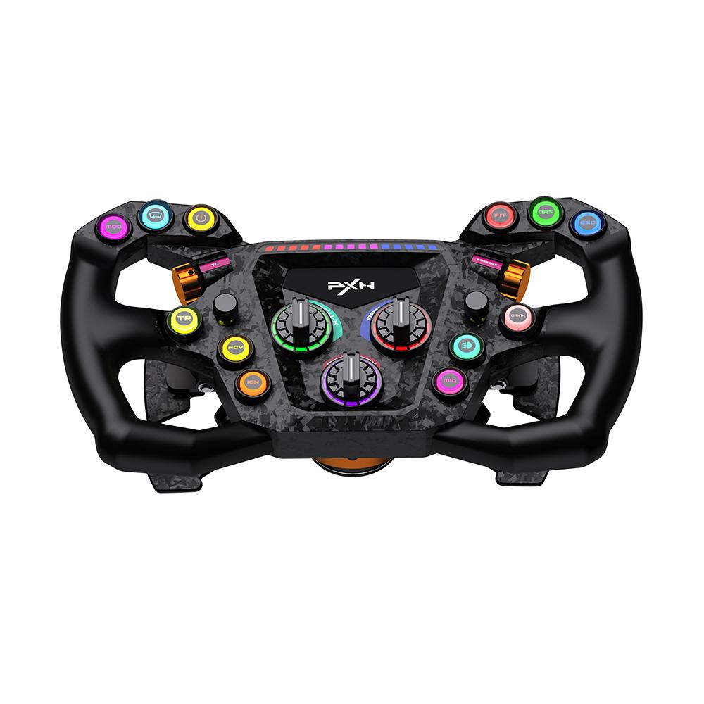 Volante Gamer PXN GT One Alta Performance para Simuladores Iluminação RGB - PXN-WGTL-GT-ONE