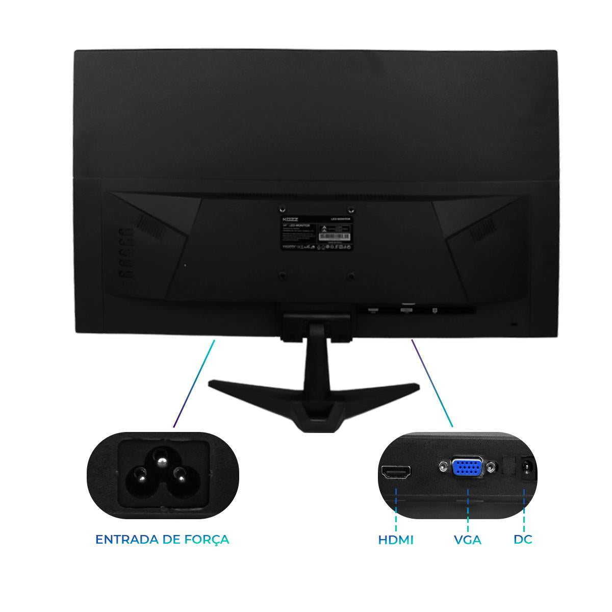 Monitor Gamer 24” Full HD Kozz M2400 - Controle Luz Azul 5ms 60Hz Bivolt