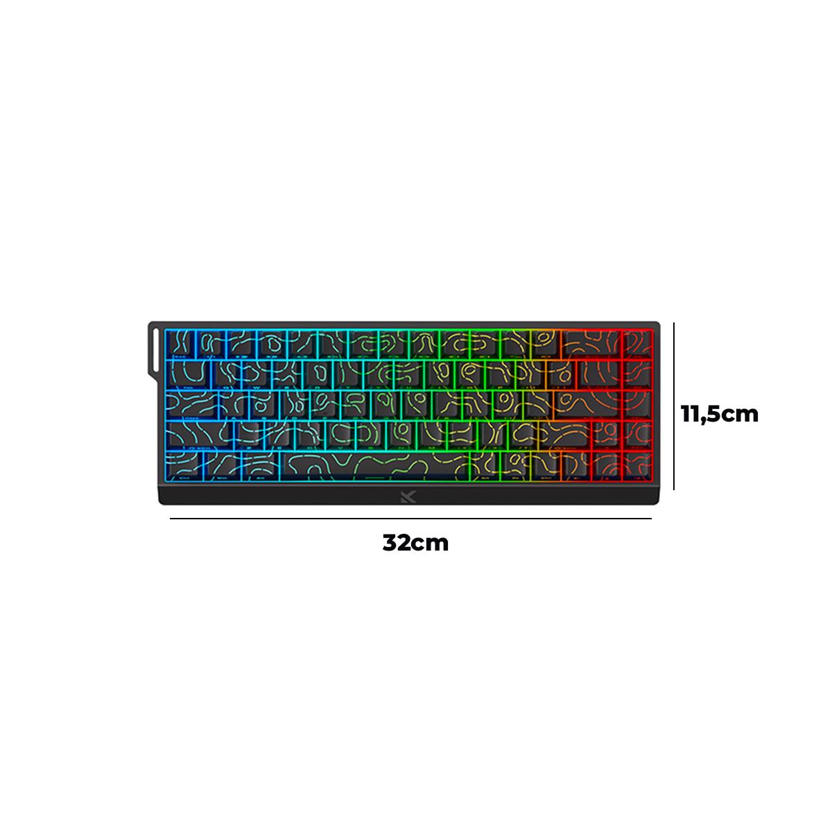 Teclado Gamer MCHOSE Ace 68 Preto Topographic Hall Effect 65% Iluminação RGB