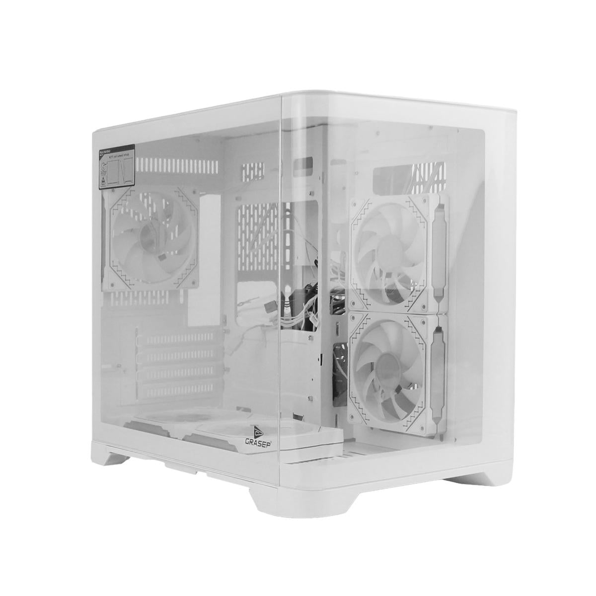 Gabinete Panorâmico Grasep com Vidro Curvo e 5 Fans Para Setup Gamer - D-MATX11