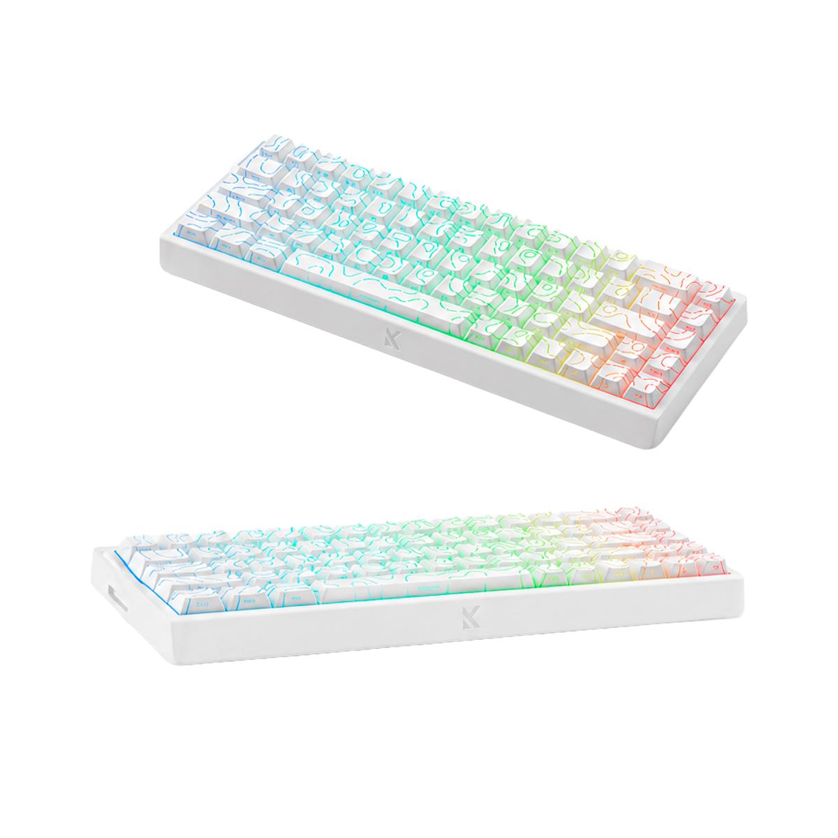 Teclado Gamer MCHOSE Ace 68 Branco Topographic Hall Effect 65% Switch TTC Dragon Iluminação RGB